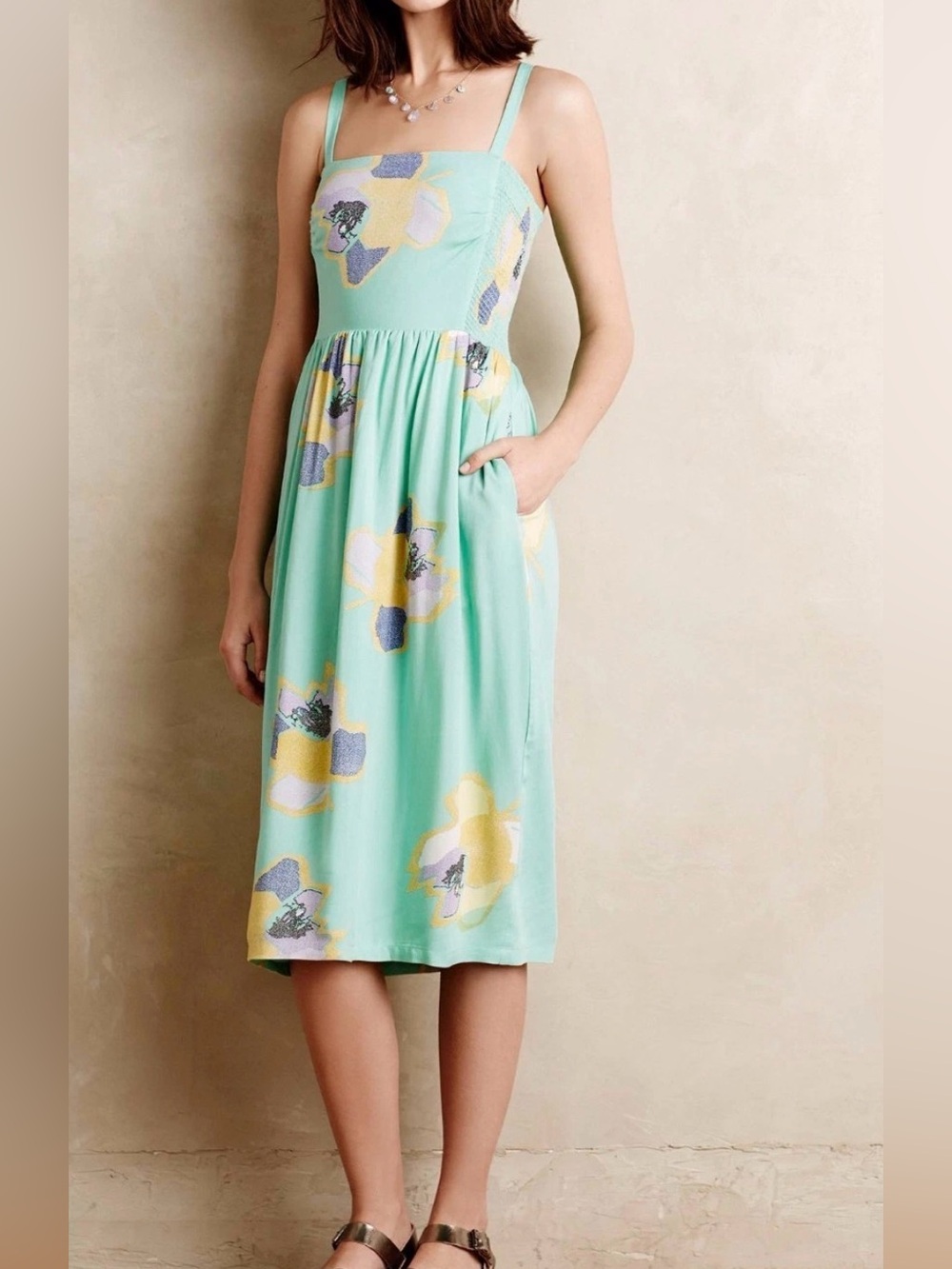 Mint Green Floral Sundress from Anthropologie